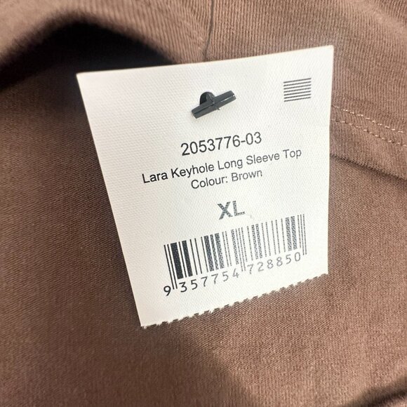 NEW! Cotton: On Crop Top Lara‎ Keyhole Long sleeve Brown XL Stretch - Picture 6 of 13